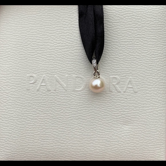Elegant Beauty White Pearl & CZ Pendant #390393P - Picture 1 of 3